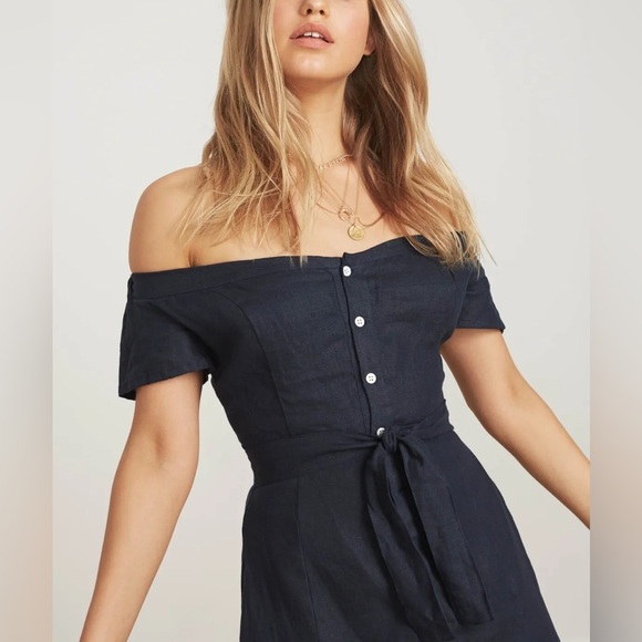 Linen Sun Dress Off-Shoulder Sayulita Sundress - Picture 8 of 12